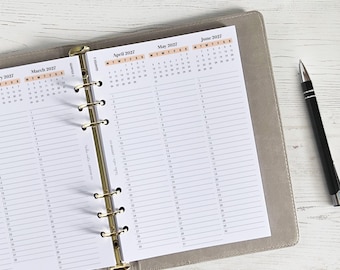 Quarterly A5 Planner Inserts | Special Dates [daisy:YEAR3]