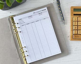 Debt Repayment Tracker A5 Planner Inserts | Finance Refill [FINANCE:debt]  (US Tariff Covered)