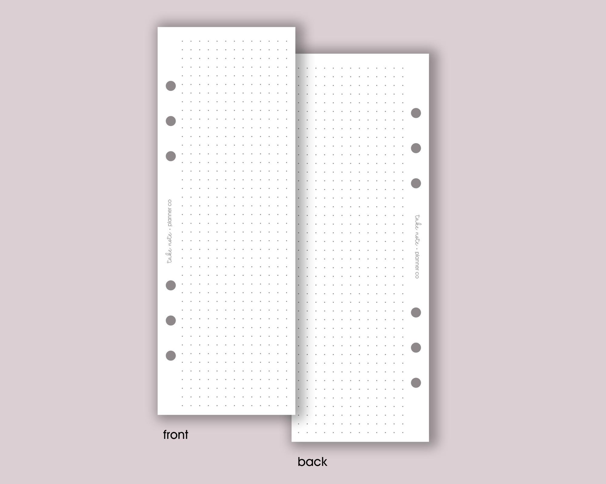 Slim Dotted Notes A5 Planner Inserts | List Refill - Etsy UK