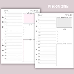 DATED Daily Planner Inserts A5 | Day per Page Diary Refill [classic:day ...