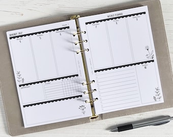 DATED Weekly Planner Inserts A5 | Diary Page Refill [floral:WEEK4]