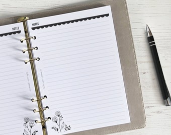 Note Pages A5 Planner Inserts | Notes Refill [floral:NOTES2]