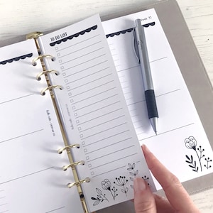 Slim To Do List A5 Planner Inserts | List Refill