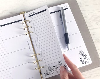 Slim To Do List A5 Planner Inserts | Tasks Refill