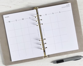 Insteekkaarten maandplanner, ongedateerd, A5 | Navulling maandpagina [minimaal:MAAND]