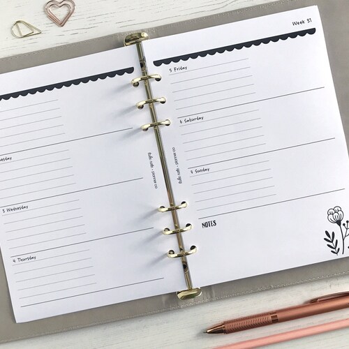 DATED Monthly Planner Inserts A5 Dated Month Page Refill Etsy UK