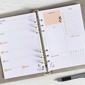 Agenda hebdomadaire A5 DATÉ | Recharge page d'agenda [daisy:WEEK2]