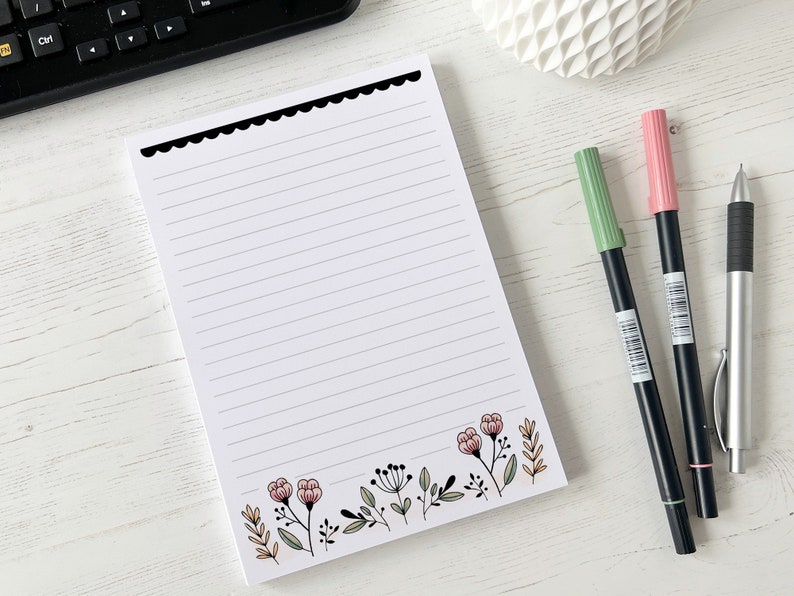 Weekly Planner A4 Deskpad Tear-Off Floral Note Pad image 3