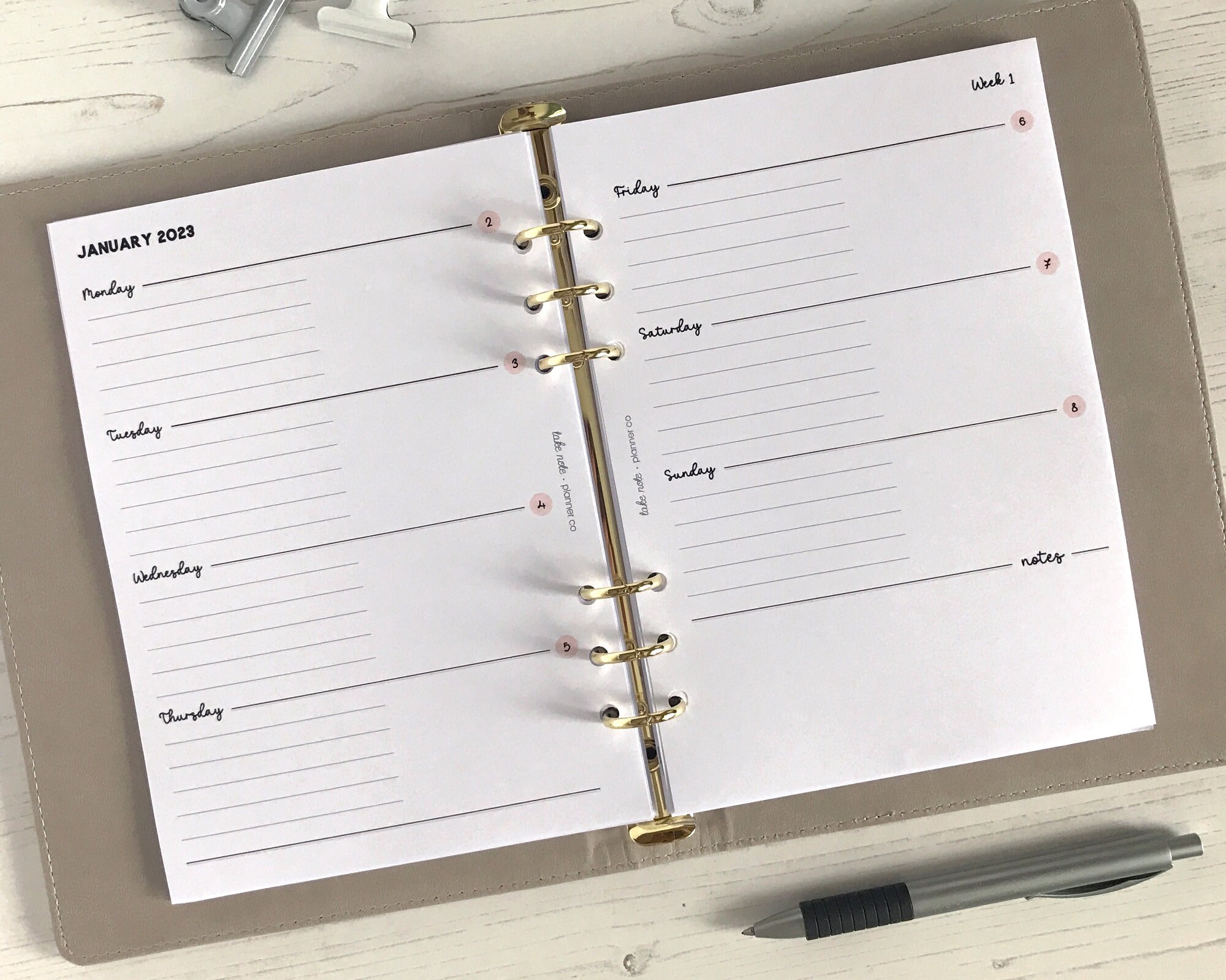 DATED Weekly Planner Inserts A5 Dated Weekly Diary Page Etsy UK