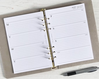 DATED Weekly Planner Inserts A5 | Diary Page Refill [minimal:WEEK1]