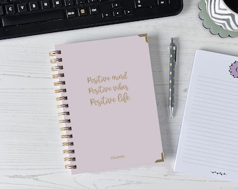 Positive Phrase A5 Notebook | Hardback Wirebound Journal