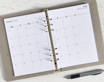 DATED Monthly Planner Inserts A5 | Month Page Refill [minimal:MONTH]