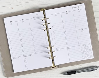 DATED Weekly Planner Inserts A5 | Diary Page Refill [minimal:WEEK7]