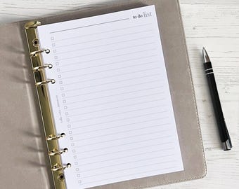 To Do List A5 Planner Inserts