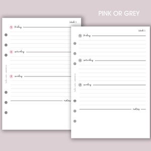 DATED Weekly Planner Inserts A5 | Diary Page Refill [classic:WEEK1] image 6