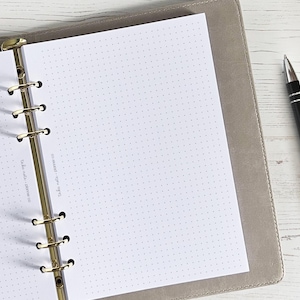 Pagine di appunti punteggiate A5 Inserti per planner / Ricarica per pagine di appunti stampate [minimal:NOTESdots]