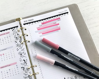 Sleep Tracker A5 Planner Inserts [floral:SLEEP]