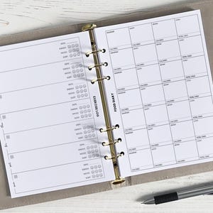 Journal d'exercices et d'alimentation de 12 MOIS SANS DATE | Feuillets A5 pour agenda [aliments d'exercice 12 mois]