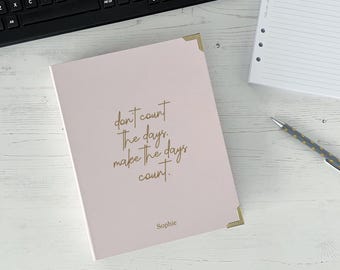 A5 Planner Ring Binder | Gold Foil Personalised Organiser [BINDER:phrase]
