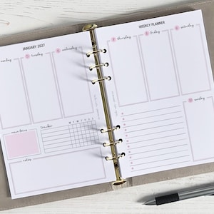 DATED Weekly Planner Inserts A5 | Diary Page Refill [classic:WEEK4]