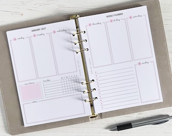 DATED Weekly Planner Inserts A5 | Diary Page Refill [classic:WEEK4]