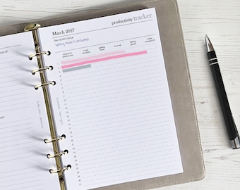 Productivity Tracker A5 Planner Inserts [minimal:PRODUCTIVITY]