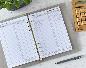 Income & Expense Tracker A5 Planner Inserts | Finance Refill [FINANCE:expenses2]  (US Tariff Covered)