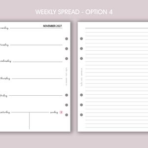 DATED Weekly Planner Inserts A5 | Diary Page Refill [classic:WEEK2] option 4