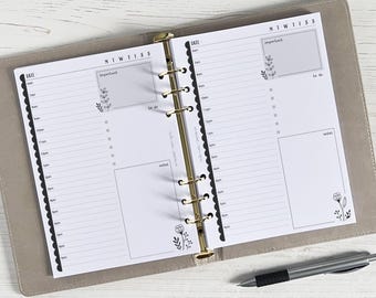 Undated Daily Planner Inserts A5 | Day Per Page Diary Refill [floral:DAY]