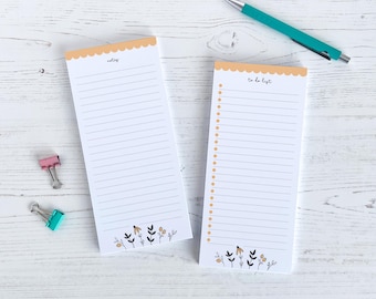 Tear Off Notepad | Peach Daisy Notes and To Do List