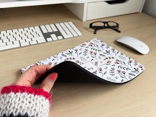 Tappetino Per Mouse In Legno Con Frasi Motivazionali E Fiori Vintage, 21,6x20,6 Cm, Antiscivolo