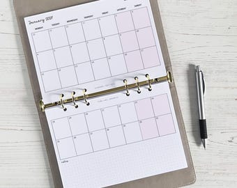 DATED Monthly Planner Inserts A5 | Landscape Planner Refill [landscape:MONTH]