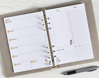 Undated Weekly Planner Inserts A5 | Diary Refill [daisy:WEEK2]