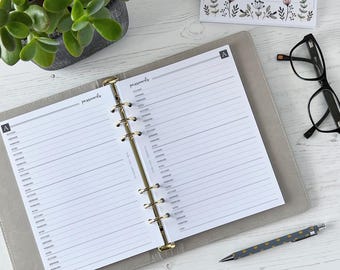 A-Z Passwords A5 Planner Inserts | Printed Organiser Refill