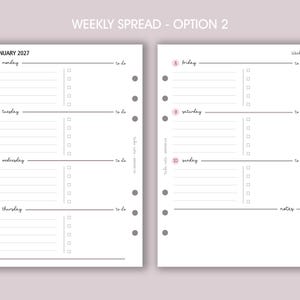 DATED Weekly Planner Inserts A5 | Diary Page Refill [classic:WEEK1] option 2