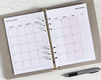 DATED Monthly Planner Inserts A5 | Dated Page Refill [classic:MONTH]