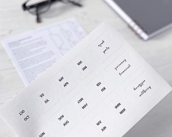 Planner Tabs Sticker Sheet | Month Stickers