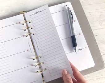 Slim To Do List A5 Planner Inserts | List Refill
