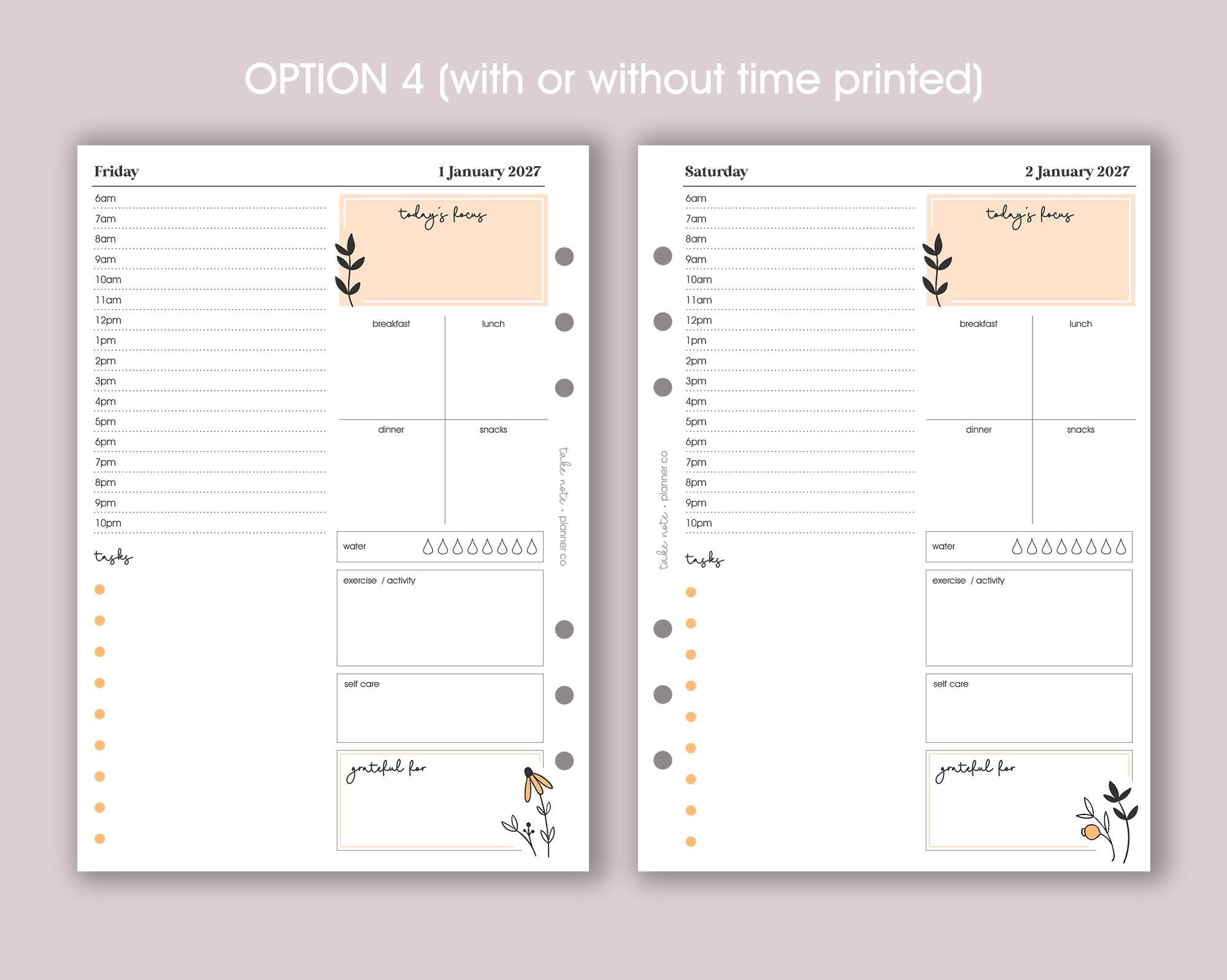 DATED Daily Planner Inserts A5 | Day per Page Diary Refill [daisy:day ...