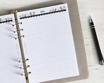 Note Pages A5 Planner Inserts | Notes Refill [floral:NOTES3]
