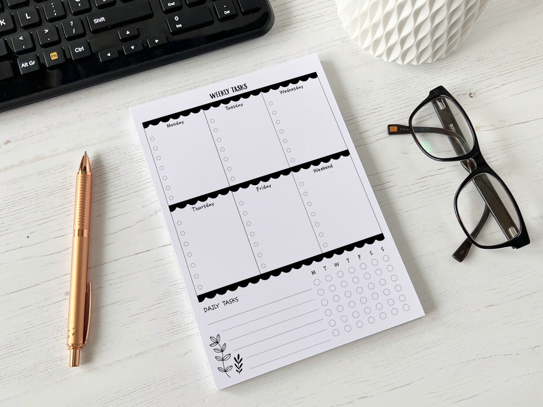 Weekly Tasks A5 Notepad | Tear off to Do Pad [np5-floral-tasks] - Etsy