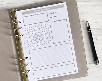 30 Day Challenge A5 Planner Inserts [30DAYCHALLENGE]