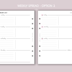 DATED Weekly Planner Inserts A5 | Diary Page Refill [classic:WEEK1] option 3