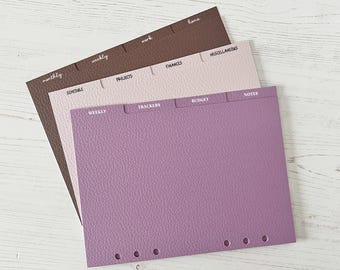 Bespoke Tab Dividers | A5 Planner Inserts