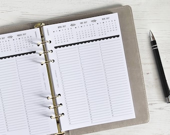 Quarterly Overview A5 Planner Inserts | Special Dates Summary [floral:YEAR3]