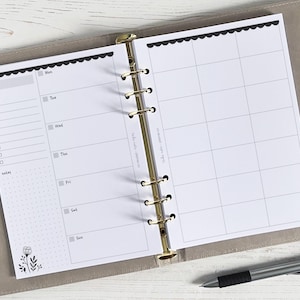Undated Weekly Planner Inserts A5 | Week Diary Refill [floral:WEEK6]