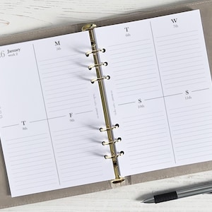 DATED Weekly Planner Inserts A5 | Diary Page Refill [minimal:WEEK3]  (US Tariff Covered)