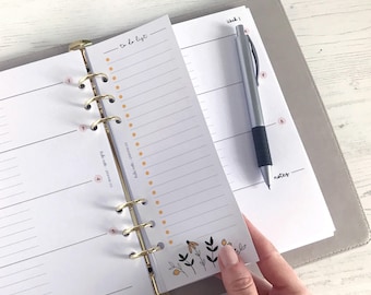Slim To Do List A5 Planner Inserts
