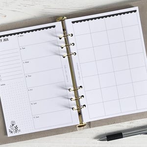 DATED Weekly Family Planner Inserts A5 | Week Diary Page Refill [floral:WEEK6]  (US Tariff Covered)