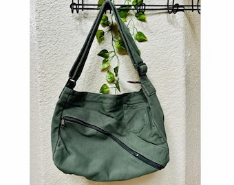 Crossbody Canvas Bag for Women and Men - Large Capacity Slouchy Bag - Shoulder Bags - Messenger Bag - Travel Bags - Casual Bag - Tote Bag